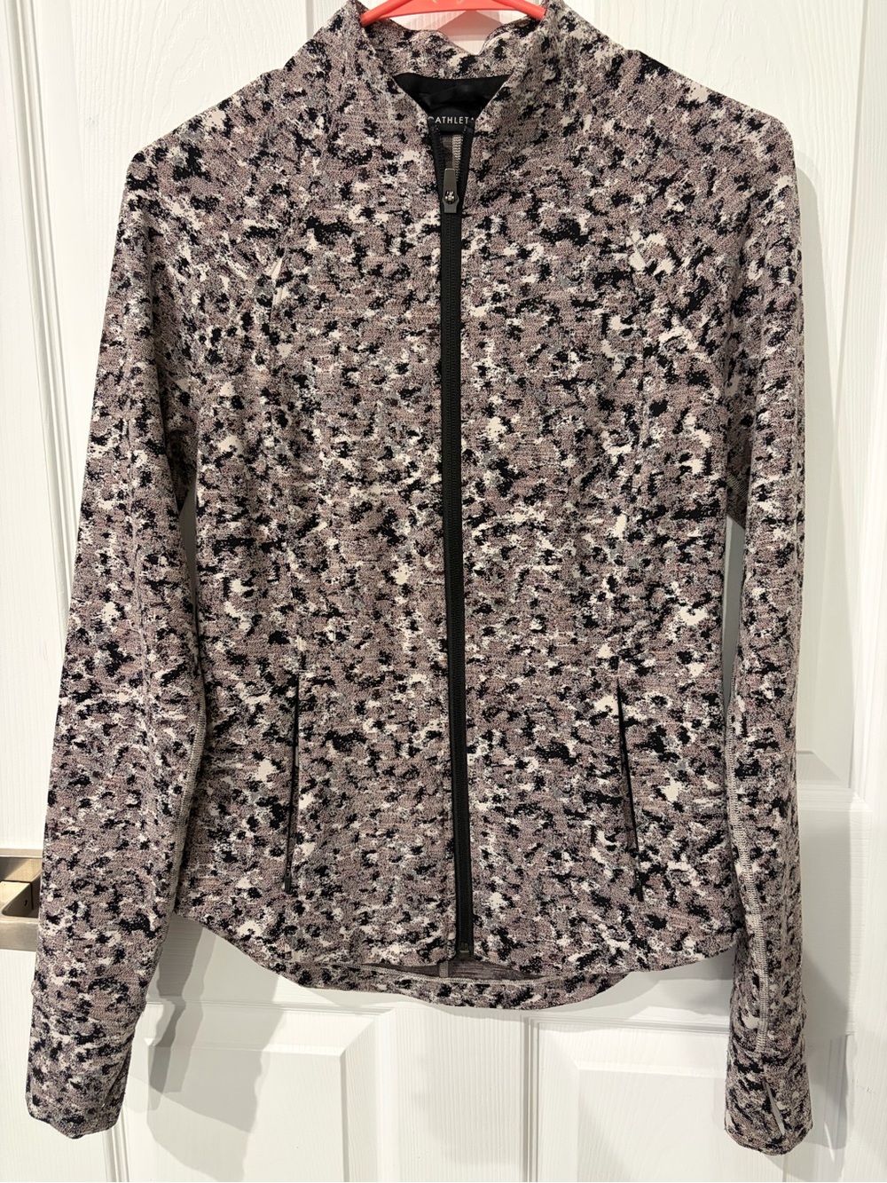 Athleta Salutation Pink, Gray, Black Full-Zip Bomber Jacket